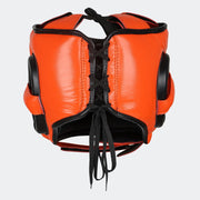 Lancer Leather Face Saver Headgear For Training Back Orange | Vali#color_orange