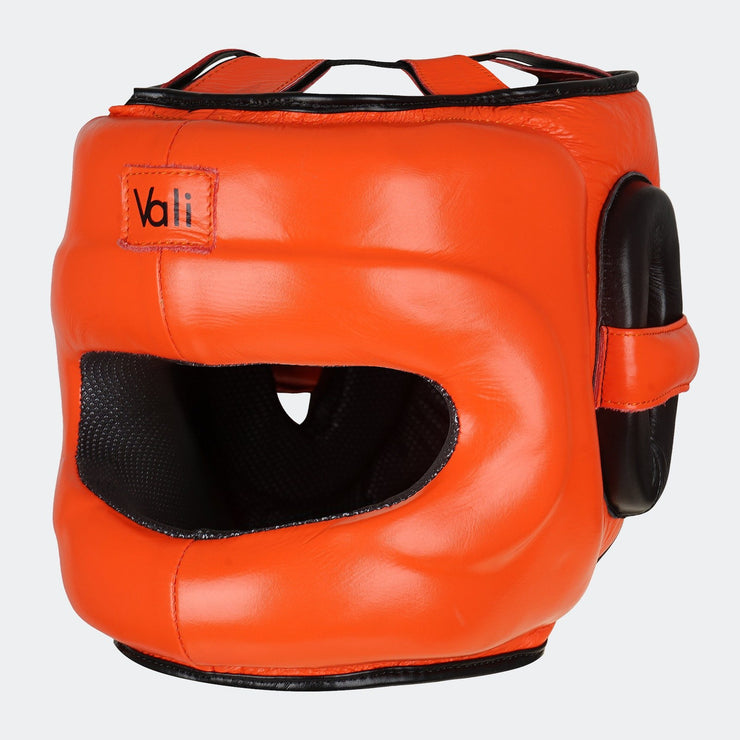 Lancer Leather Face Saver Headgear For Training Cover Orange | Vali