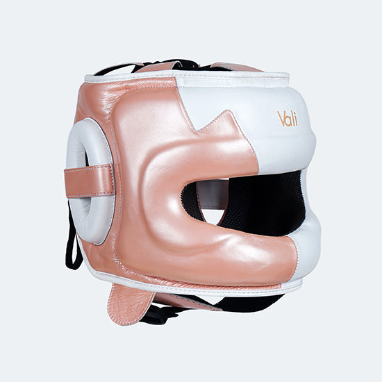 Lancer Leather Face Saver Headgear For Training Cover Rose Gold | Vali