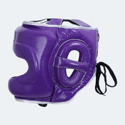 Lancer Leather Face Saver Headgear For Training Side Purple | Vali#color_purple