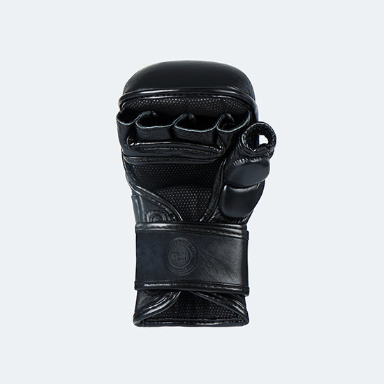 Lancer Leather Hybrid MMA Sparring Gloves Black Back | Vali