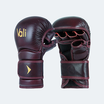 Lancer Leather Hybrid MMA Sparring Gloves Red Cover | Vali#color_red
