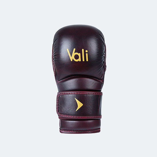 Lancer Leather Hybrid MMA Sparring Gloves Red Front | Vali