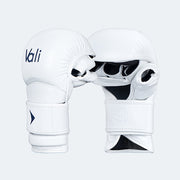 Lancer Leather Hybrid MMA Sparring Gloves White Cover | Vali#color_white
