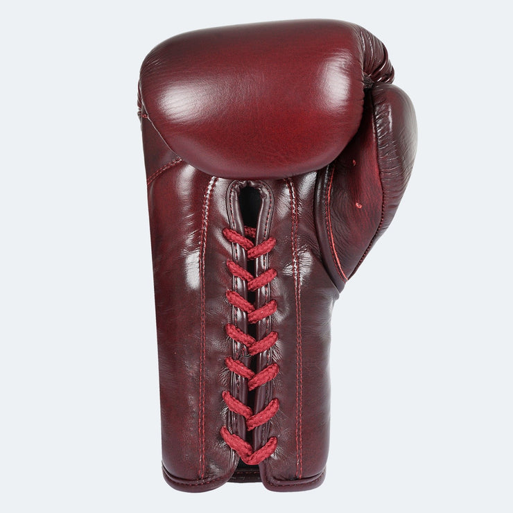 Lancer Leather Lace Up Boxing Gloves For Pros Red Back | Vali