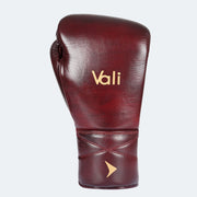 Lancer Leather Lace Up Boxing Gloves For Pros Red Front | Vali#color_red