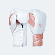 Lancer Leather Lace Up Boxing Gloves For Pros Rose Gold Cover | Vali#color_rose-gold