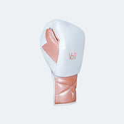 Lancer Leather Lace Up Boxing Gloves For Pros Rose Gold Side | Vali#color_rose-gold