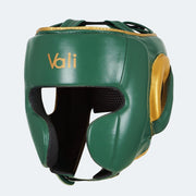 Lancer Leather Pro Boxing Headgear for Training Green Cover | Vali#color_green