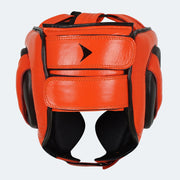 Lancer Leather Pro Boxing Headgear for Training Orange Back | Vali#color_orange
