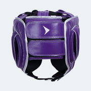 Lancer Leather Pro Boxing Headgear for Training Purple Side | Vali#color_purple