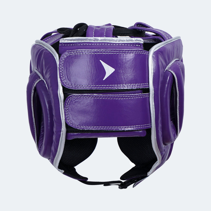 Lancer Leather Pro Boxing Headgear for Training Purple Side | Vali