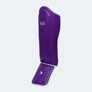 Lancer Leather Shin Guards Instep For Muay Thai Purple Front | Vali#color_purple