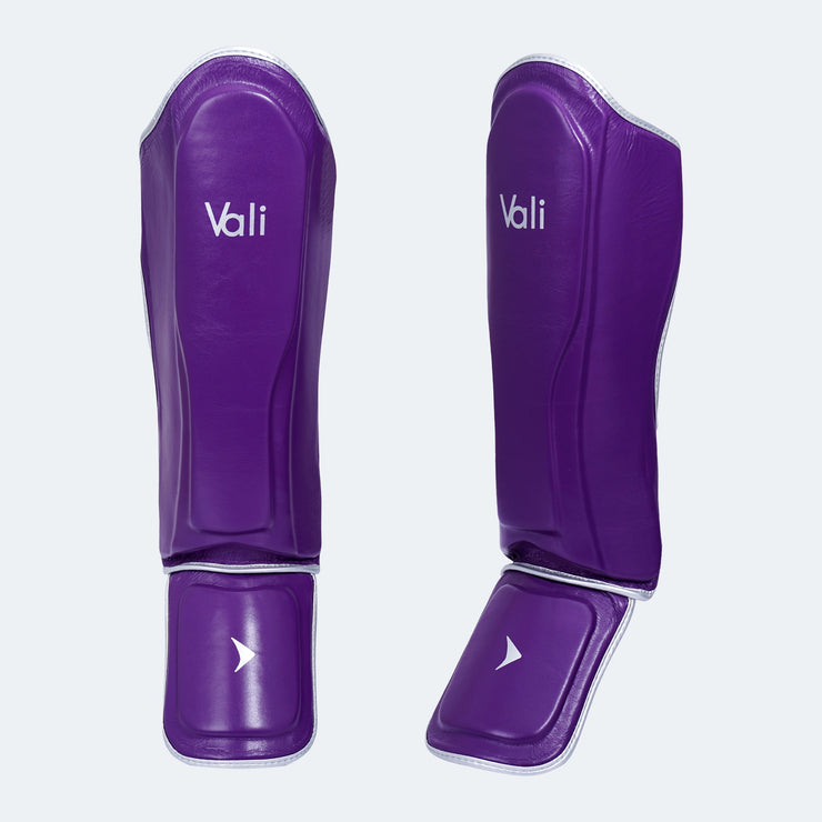 Lancer Leather Shin Guards Instep For Muay Thai Purple Cover | Vali