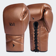 Lancer Leather Lace Up Boxing Gloves For Pros Green Cover | Vali#color_copper