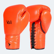 Lancer Leather Lace Up Boxing Gloves For Pros Orange Cover | Vali#color_orange