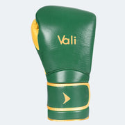 Lancer Leather Pro Boxing Gloves For Training Green Front | Vali#color_green