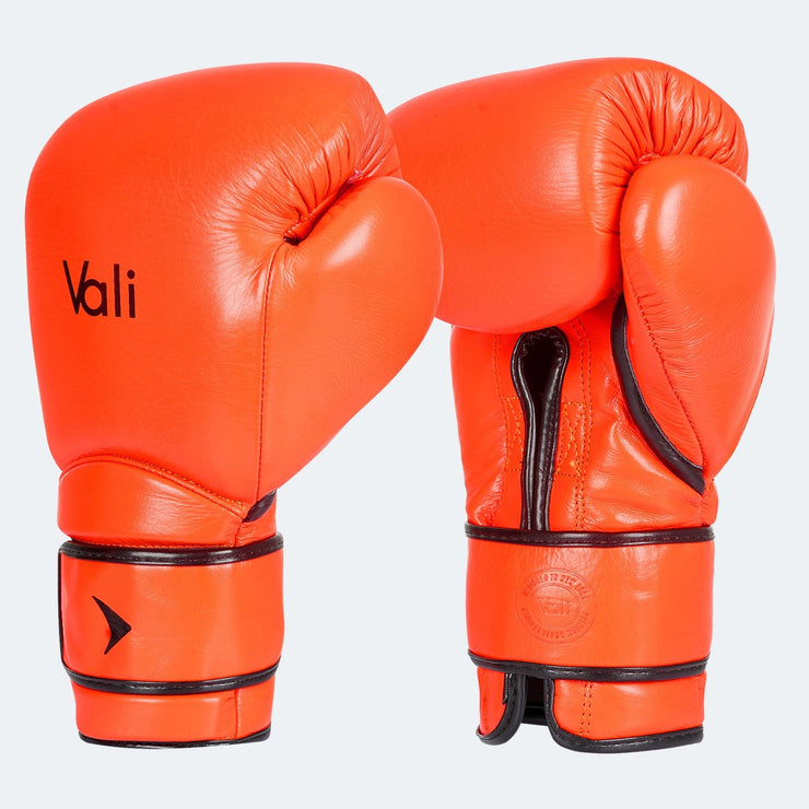 Lancer Leather Pro Boxing Gloves For Training Orange Cover Vali | Vali