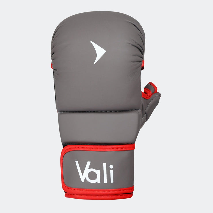 MMA Hybrid Gloves Sparring Grappling Shooter Bag Gloves Training Matte-Gray Front | Vali