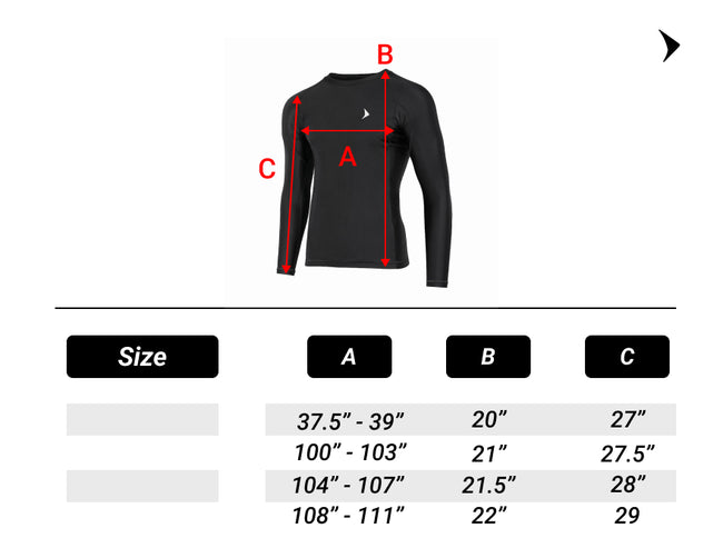 Daci Rash Guard Chart Size Ortal Long Sleeve MMA Rash Guard | Vali