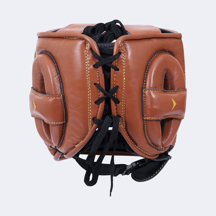 Sian Leather Face Saver Headgear For Training Brown Back | Vali
