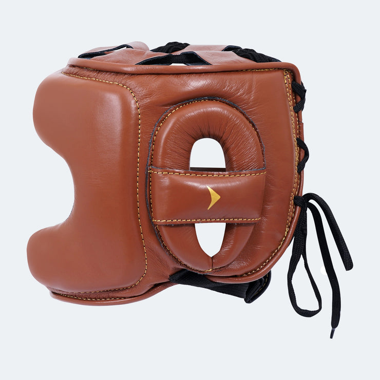 Sian Leather Face Saver Headgear For Training Brown Side | Vali