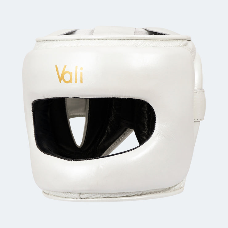 Sian Leather Face Saver Headgear For Training White | Vali