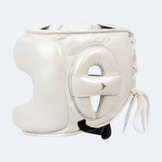 Sian Leather Face Saver Headgear For Training White Side | Vali#color_white