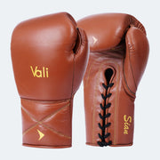 Sian Leather Lace Up Boxing Gloves For Pros Cover Orange | Vali#color_brown