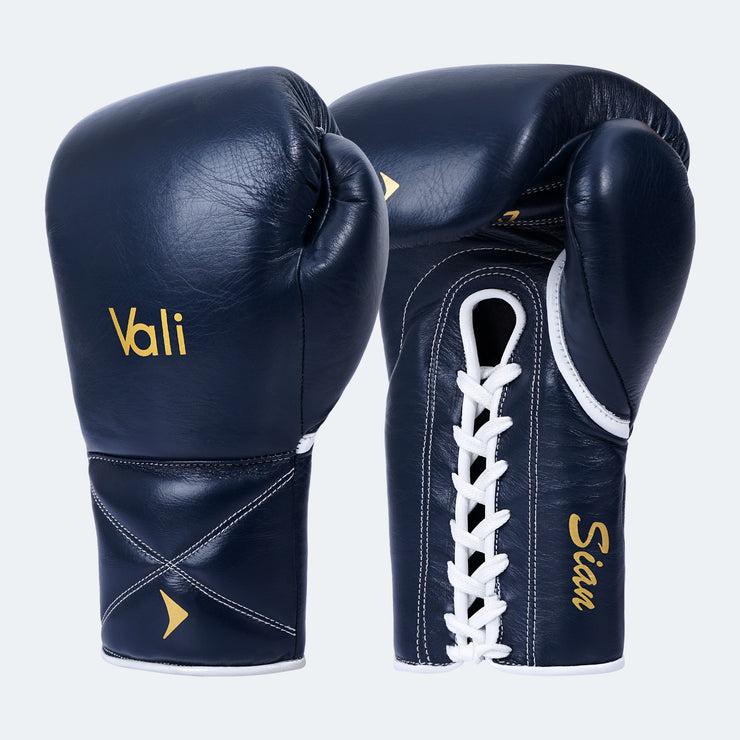 Sian Leather Lace Up Boxing Gloves For Pros Cover Navy | Vali