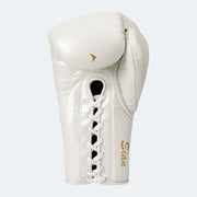 Sian Leather Lace Up Boxing Gloves For Pros Back White | Vali#color_white