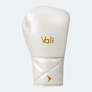 Sian Leather Lace Up Boxing Gloves For Pros Front White | Vali#color_white