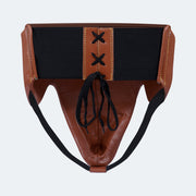 Sian No-Foul Groin Protector In Leather Brown Back | Vali#color_brown
