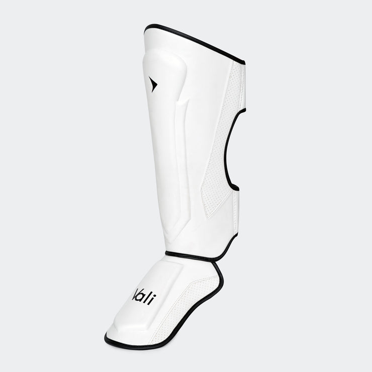 Shin Guards Instep MMA Kickboxing Muay Thai Slip On kick leg protector white