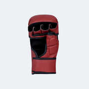 MMA Hybrid Gloves Sparring Grappling Shooter Bag Gloves Training Red Side | Vali#color_red