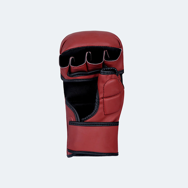 MMA Hybrid Gloves Sparring Grappling Shooter Bag Gloves Training Red Side | Vali