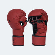 MMA Hybrid Gloves Sparring Grappling Shooter Bag Gloves Training Red Cover | Vali#color_red