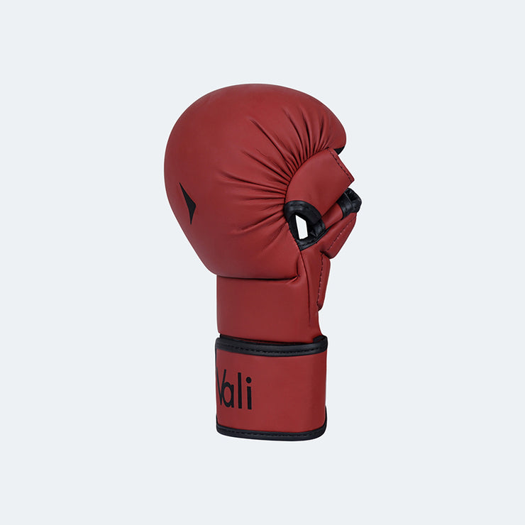 MMA Hybrid Gloves Sparring Grappling Shooter Bag Gloves Training Red Side | Vali
