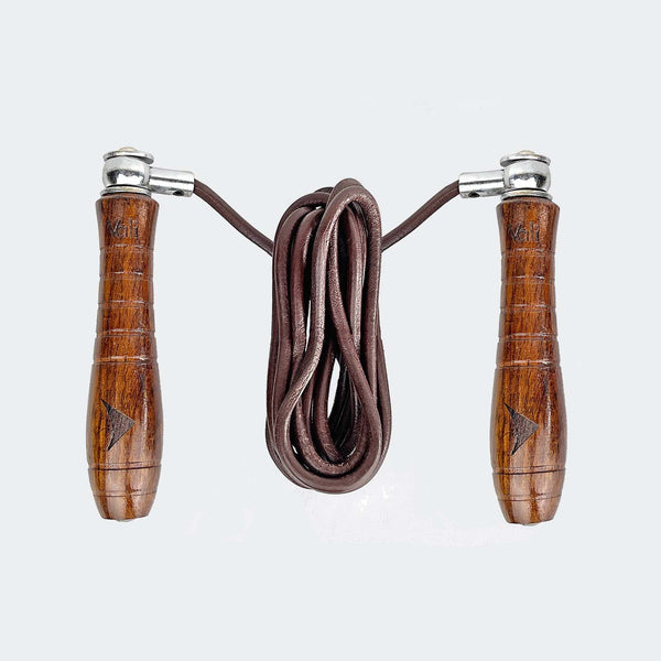 Real Leather Jump Rope. Ball Bearings Wood Handles. Vintage Exercise Real Leather Jump Rope. Ball Bearings Wood Handles. Vintage Exercise