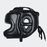 Lancer Leather Face Saver Headgear For Training Profile Black | Vali#color_black