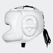 Lancer Leather Face Saver Headgear For Training Profile White | Vali#color_white