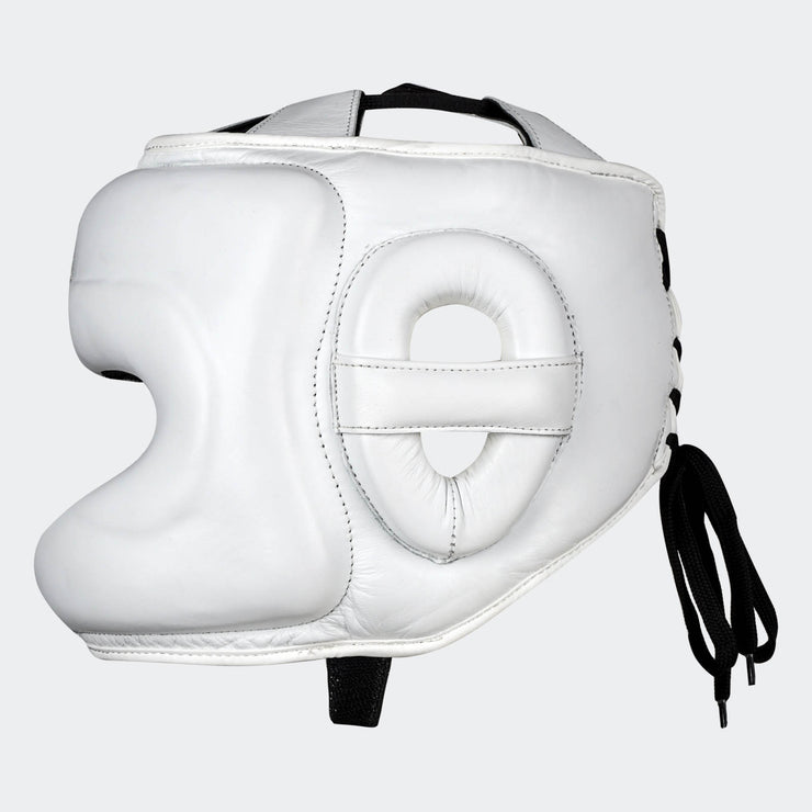 Lancer Leather Face Saver Headgear For Training Profile White | Vali