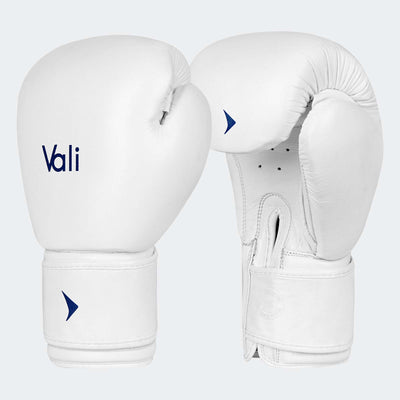 Lancer Leather Muay Thai Gloves For Pros White Cover | Vali#color_white