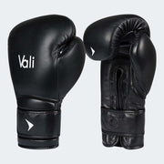 Lancer Leather Pro Boxing Gloves For Training Black Side| Vali#color_black