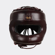 Lancer Leather Face Saver Headgear For Training Front Red | Vali#color_red