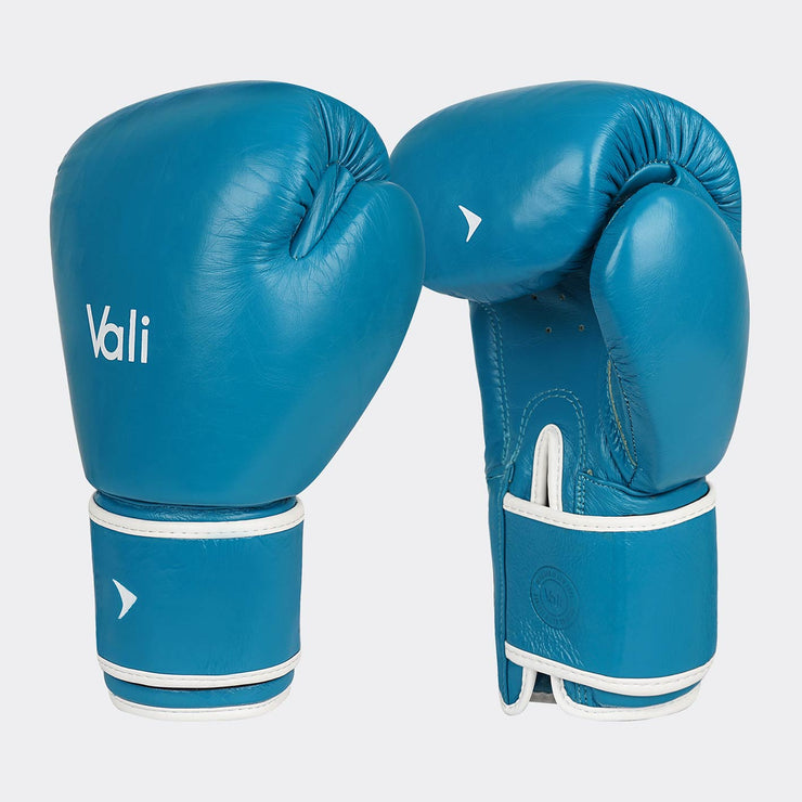 Lancer Leather Muay Thai Gloves For Pros Cyan Blue Cover | Vali