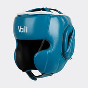 Lancer Leather Pro Boxing Headgear for Training Cyan Blue Cover | Vali#color_cyan-blue