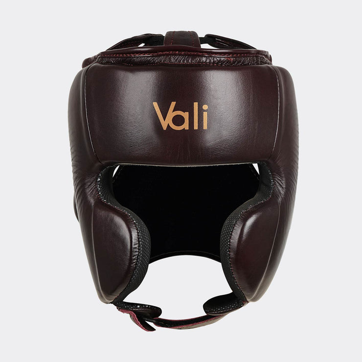 Lancer Leather Pro Boxing Headgear for Training Red Front | Vali
