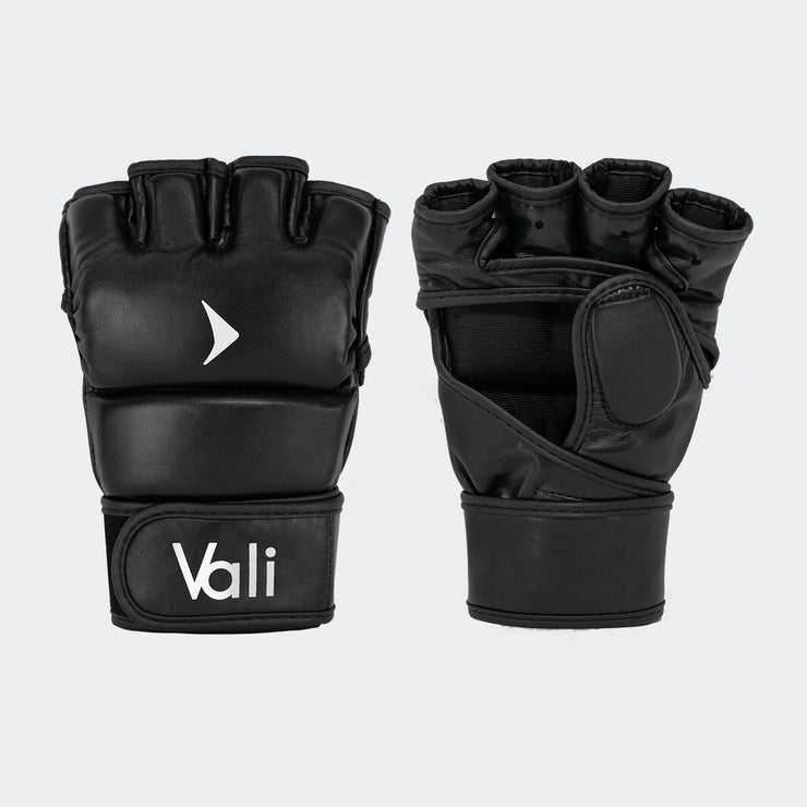 Vali mma grappling gloves for sparring training curved black white